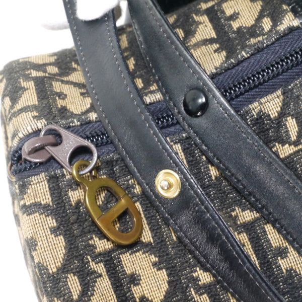 OLD Dior　トロッター柄 ドラム型ミニボストン（青）