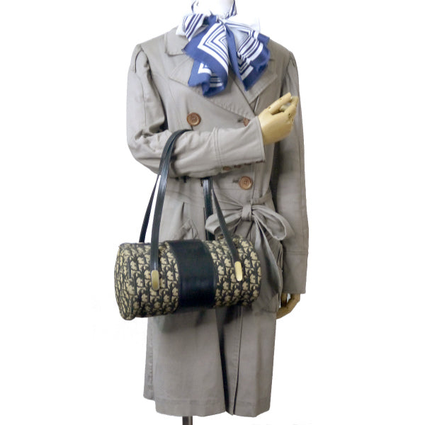 OLD Dior　トロッター柄 ドラム型ミニボストン（青）