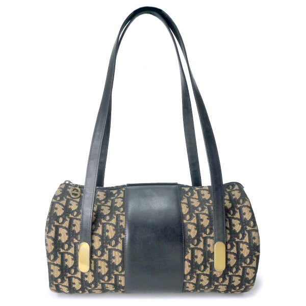 OLD Dior　トロッター柄 ドラム型ミニボストン（青）