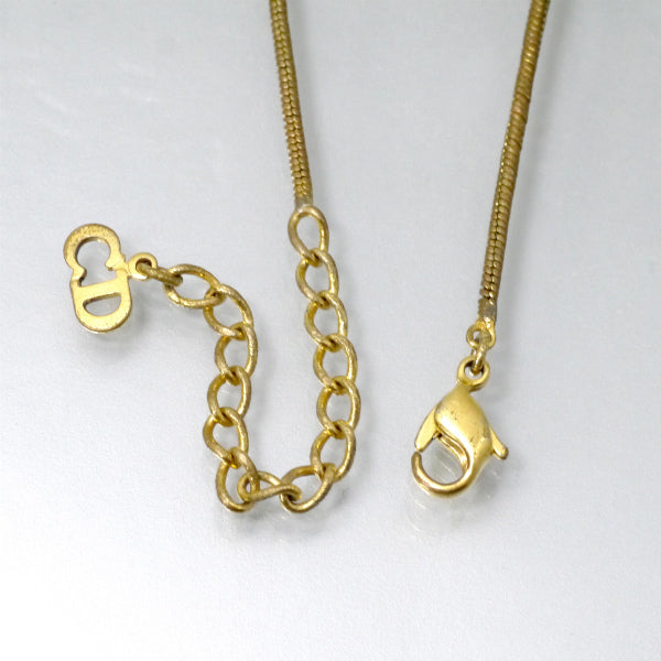 C.Dior ロゴプレートスネークチェーンネックレス（ゴールド）