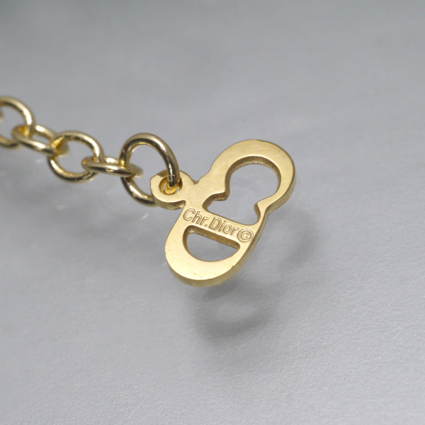 C.Dior ロゴプレートスネークチェーンネックレス（ゴールド）