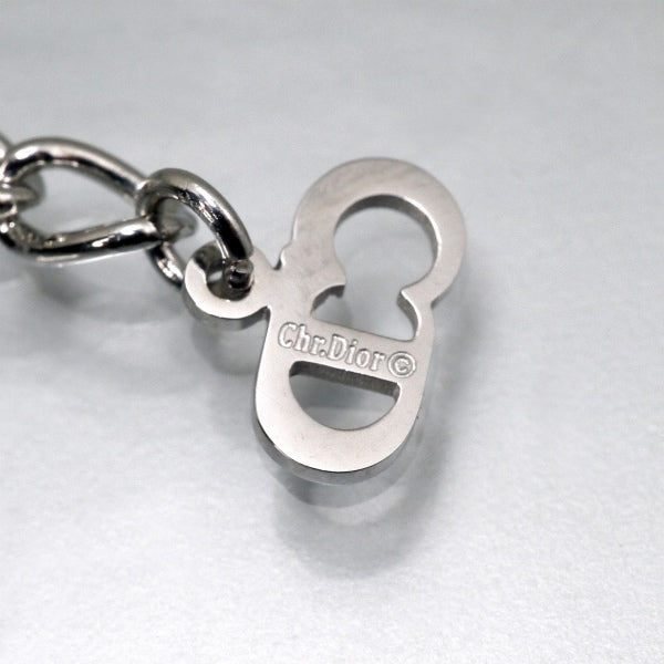 C.Dior 一粒パール×ロゴプレートネックレス（シルバー）