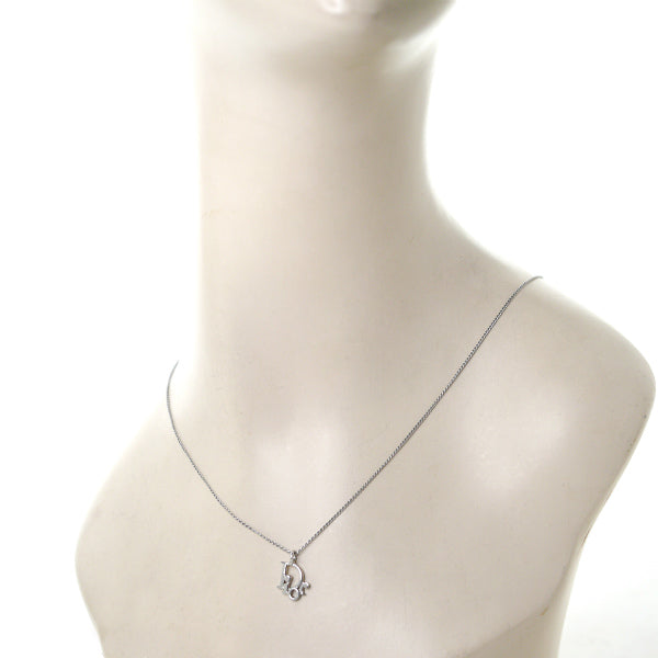 C.Dior ラインストーンロゴモチーフネックレス（シルバー）