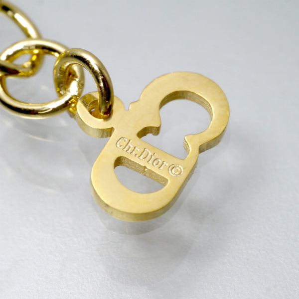 C.Dior ロゴモチーフスネークチェーンネックレス（ゴールド）