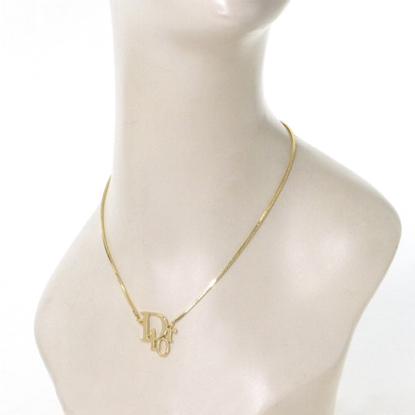 C.Dior ロゴモチーフスネークチェーンネックレス（ゴールド）