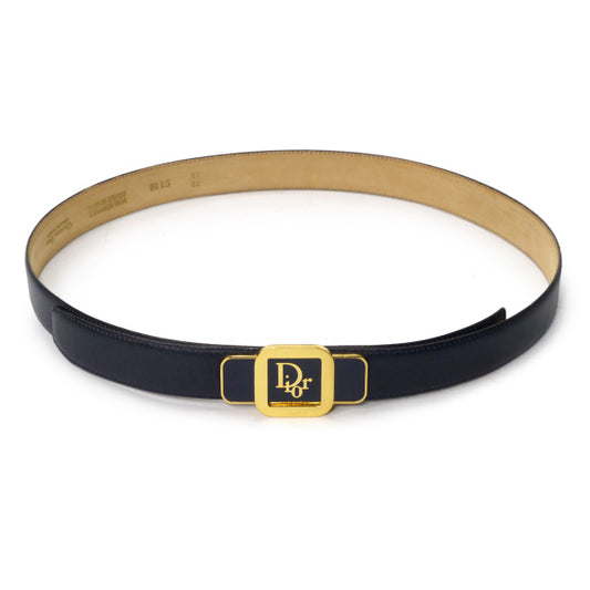 Old Dior　ロゴバックルレザーベルト（濃紺）