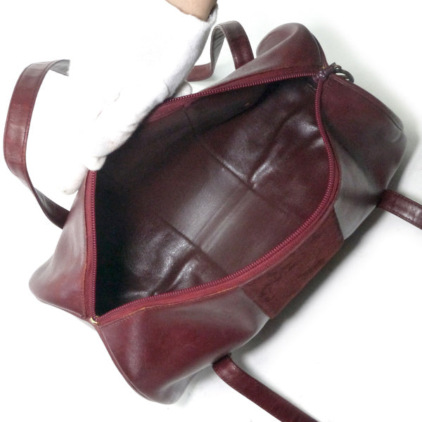 OLD Dior　トロッター柄ドラム型スエードミニボストン（ボルドー）