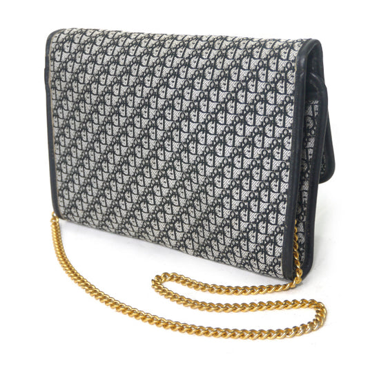 OLD Dior 　トロッター柄ミニチェーンバッグ（紺）