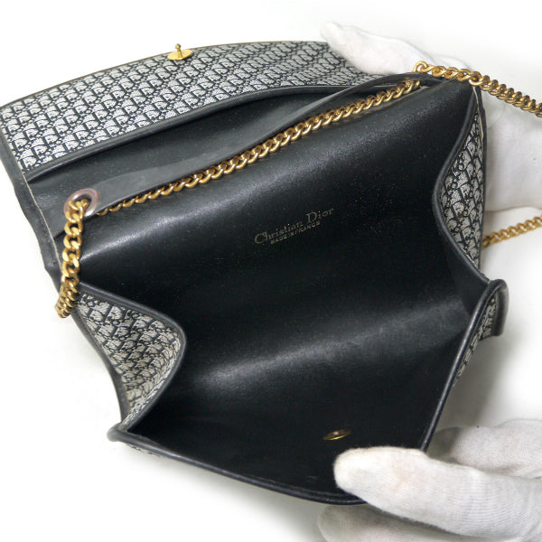OLD Dior 　トロッター柄ミニチェーンバッグ（紺）