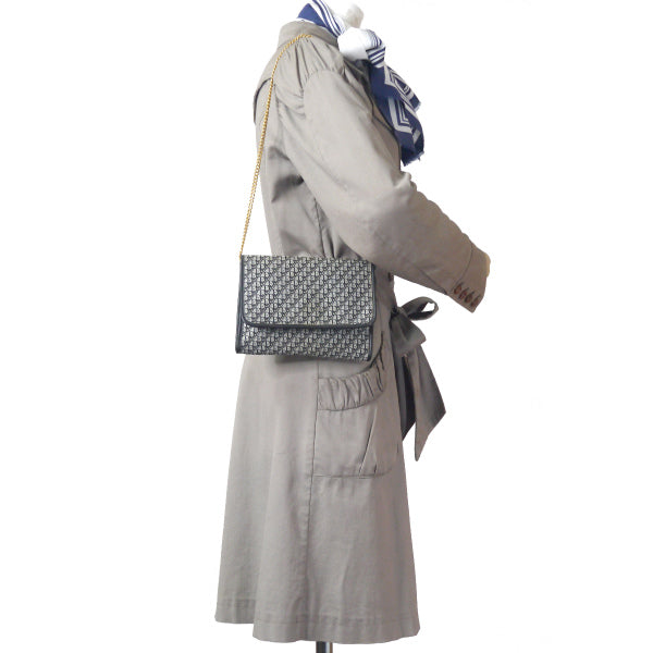 OLD Dior 　トロッター柄ミニチェーンバッグ（紺）