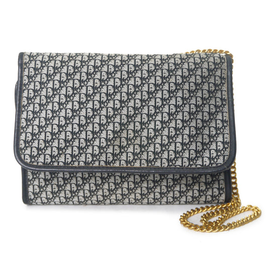 OLD Dior 　トロッター柄ミニチェーンバッグ（紺）