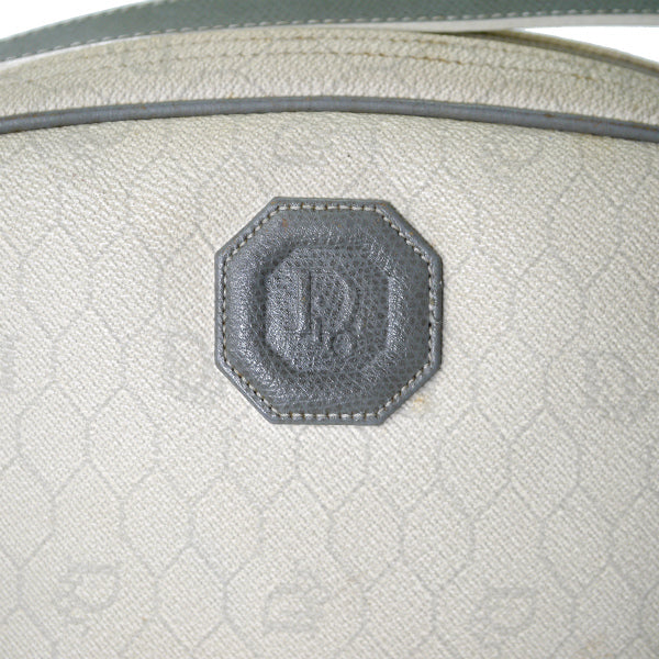 OLD Dior　ハニカム柄半円ショルダー（白×グレー）