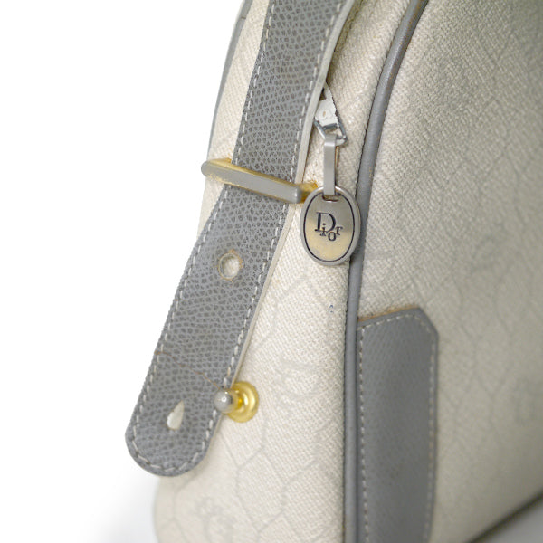 OLD Dior　ハニカム柄半円ショルダー（白×グレー）