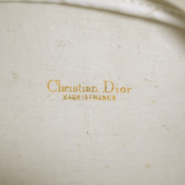 OLD Dior　ハニカム柄半円ショルダー（白×グレー）