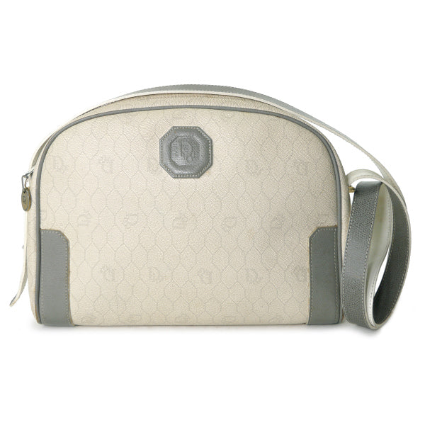 OLD Dior　ハニカム柄半円ショルダー（白×グレー）