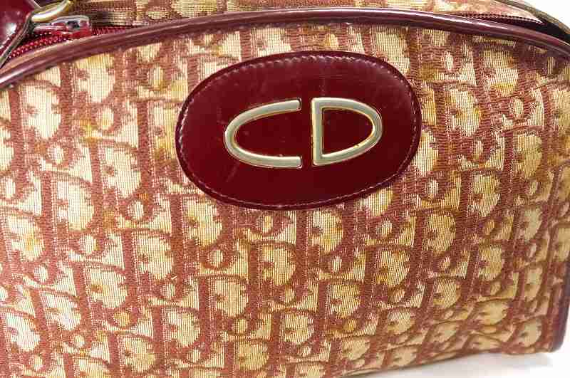 OLD Dior＜訳あり＞トロッター丸型ショルダー（赤系）