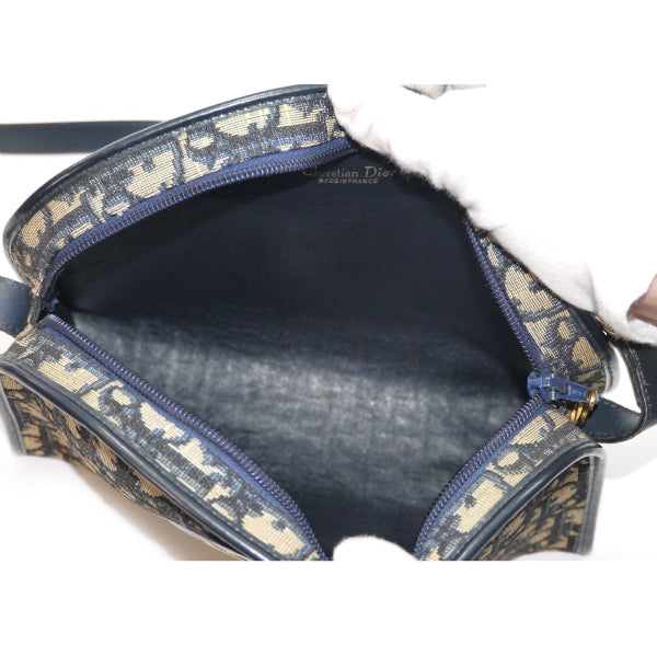 OLD Dior トロッター丸型ショルダー（青系）