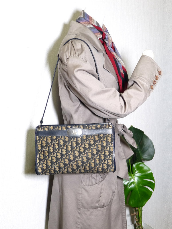 OLD Dior ＜訳アリ＞ トロッター柄ショルダー（青系）