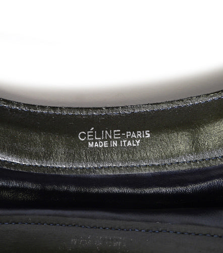 Old Celine　馬車ブリーフバッグ（スエード・濃紺）