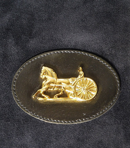 Old Celine　馬車ブリーフバッグ（スエード・濃紺）