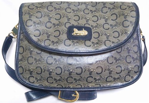 Old Celine（馬車柄）ショルダー（紺）