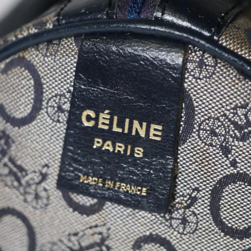 Old Celine（馬車柄）筒型ボストン（青）