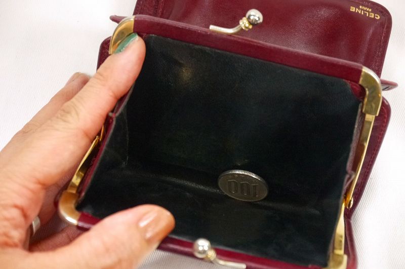 OLD CELINE ジャガードがま口財布（ボルドー）