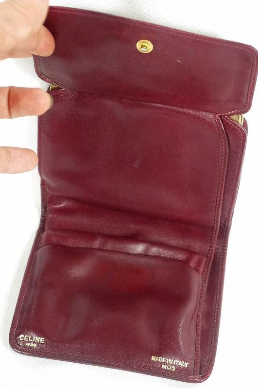OLD CELINE ジャガードがま口財布（ボルドー）