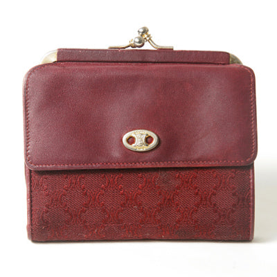 OLD CELINE ジャガードがま口財布（ボルドー）