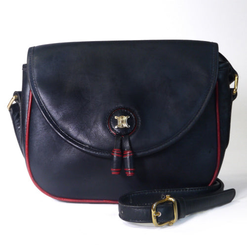 Old Celine　総皮ポシェット（濃紺）