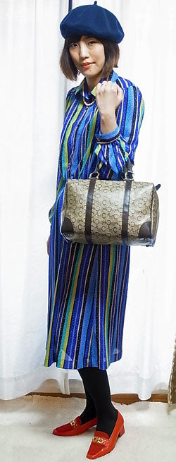 Old Celine（馬車柄）ボストン（茶）