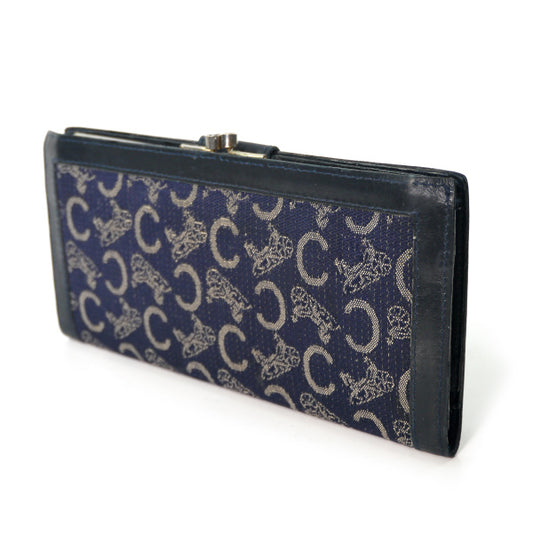 OLD CELINE 馬車柄ジャガード長財布（紺）