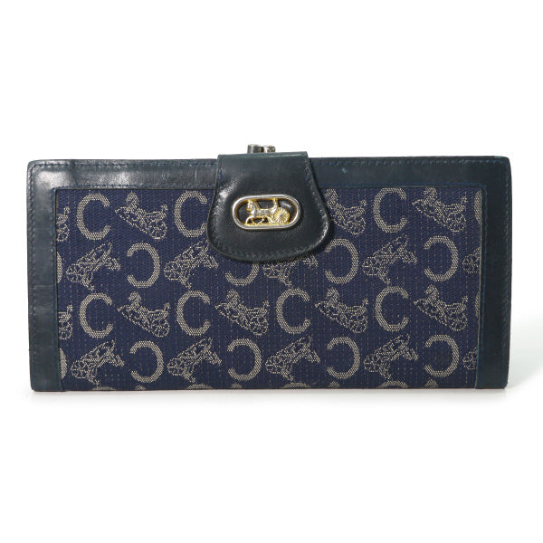OLD CELINE 馬車柄ジャガード長財布（紺）