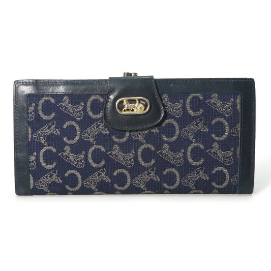 OLD CELINE 馬車柄ジャガード長財布（紺）