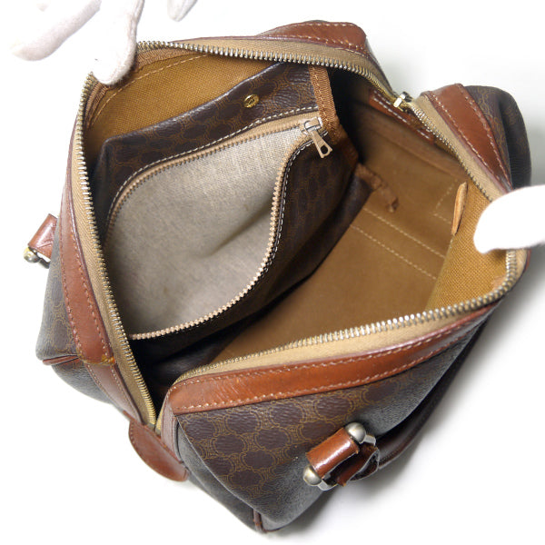 OLD CELINE　マカダム柄ミニボストンバッグ（茶）