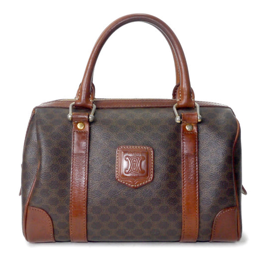 OLD CELINE　マカダム柄ミニボストンバッグ（茶）