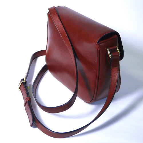 Old Celine 総皮ミニポシェット（ワインレッド）