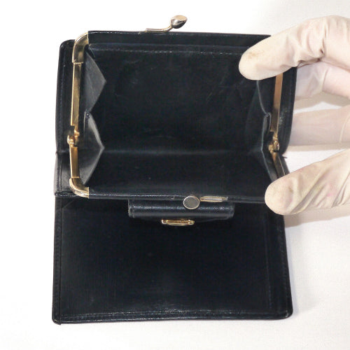 Old Celine　がま口財布（青・馬車柄）