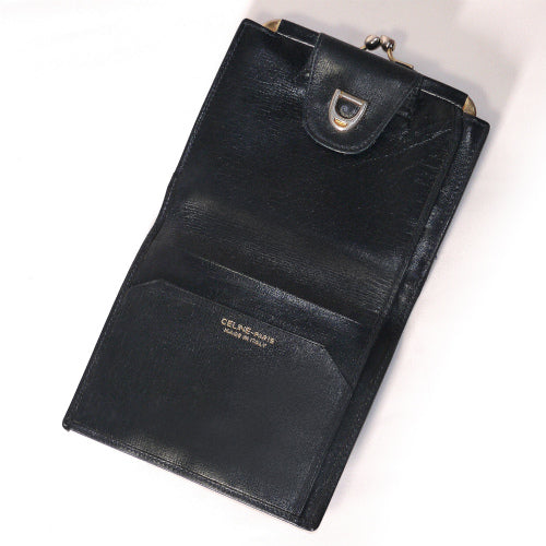 Old Celine　がま口財布（青・馬車柄）