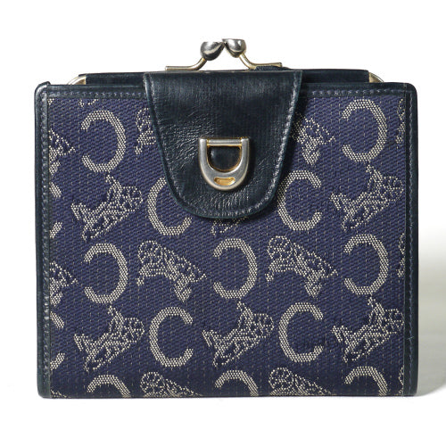 Old Celine　がま口財布（青・馬車柄）