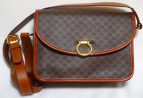 Old Celine（マカダム柄）斜め掛けショルダー（茶）