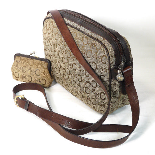 Old Celine ＜訳アリ＞（馬車柄）ショルダー（茶・財布付）