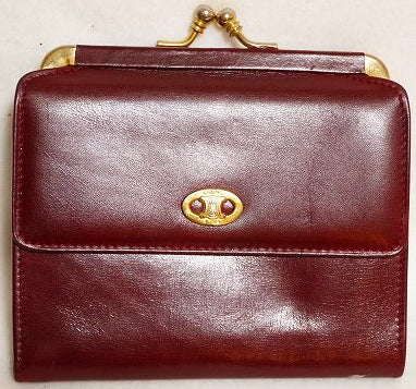 Old Celine 総皮がま口財布（赤）