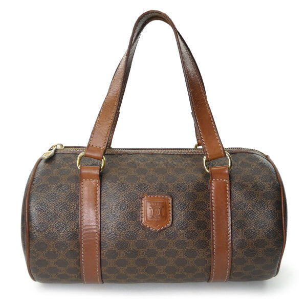 OLD CELINE　マカダム柄 ドラム型ミニボストン（茶）