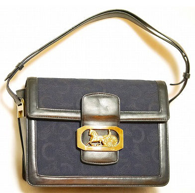 Old Celine 馬車柄2wayバッグ（ネイビー）