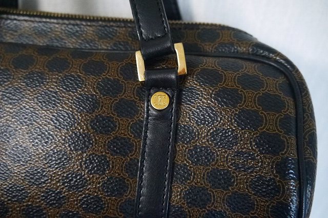 Old Celine　マカダム柄ミニボストン（濃茶）
