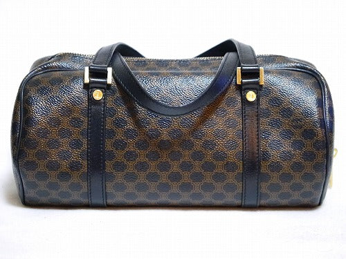 Old Celine　マカダム柄ミニボストン（濃茶）