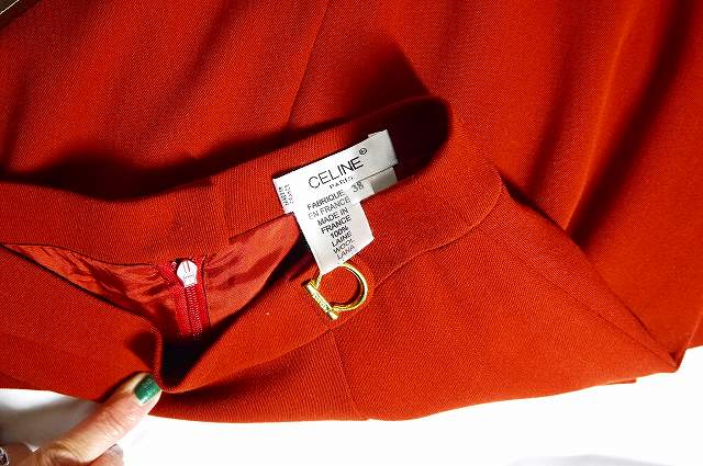 Old Celine　海老茶ボックススカート