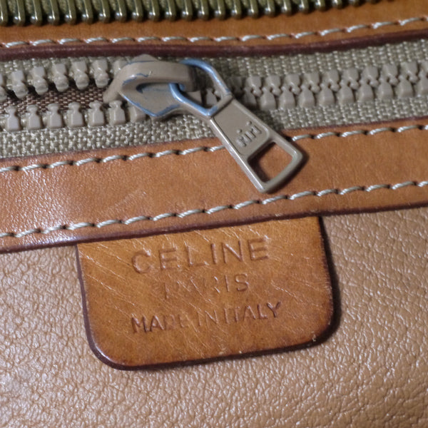 OLD CELINE　マカダム柄スクエアミニボストンバッグ（茶）