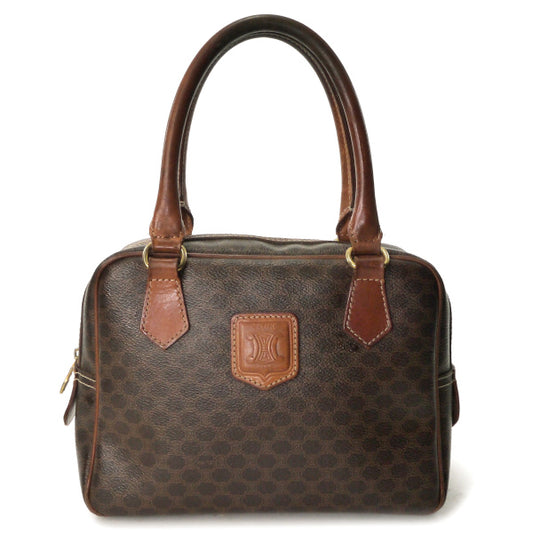 OLD CELINE　マカダム柄スクエアミニボストンバッグ（茶）